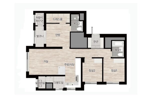 가야역 롯데캐슬 스카이엘 59B 확장평면도